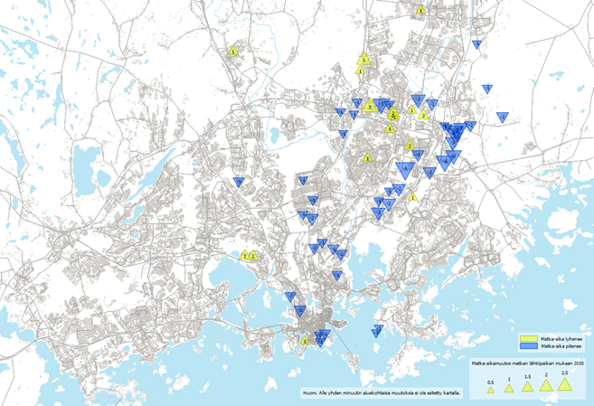 Joukkoliikenteen matka-ajan muutos